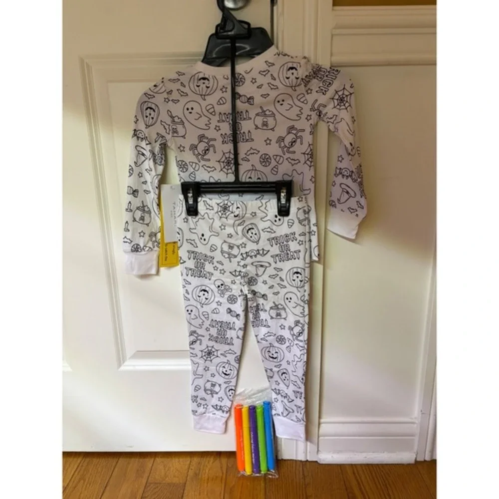 New‎ Tahari Kids Pajama Set Girls 4T Halloween Coloring Sleepwear PJs